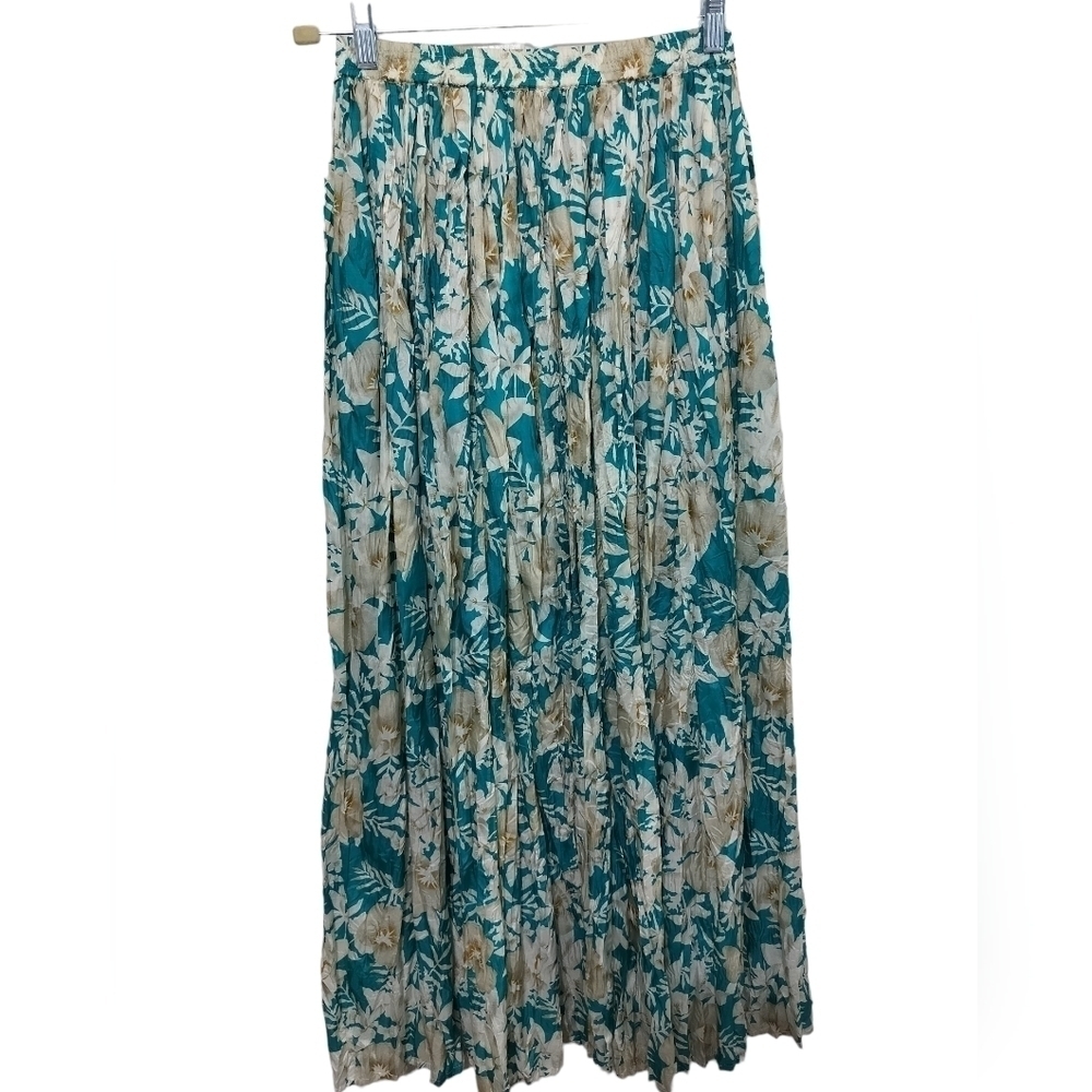(SK21) Preston & York Silk Floral Maxi Boho Peasant Maxi Skirt Size Small